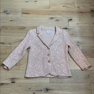 eci New York Pale Pink Sequin Blazer SZ S